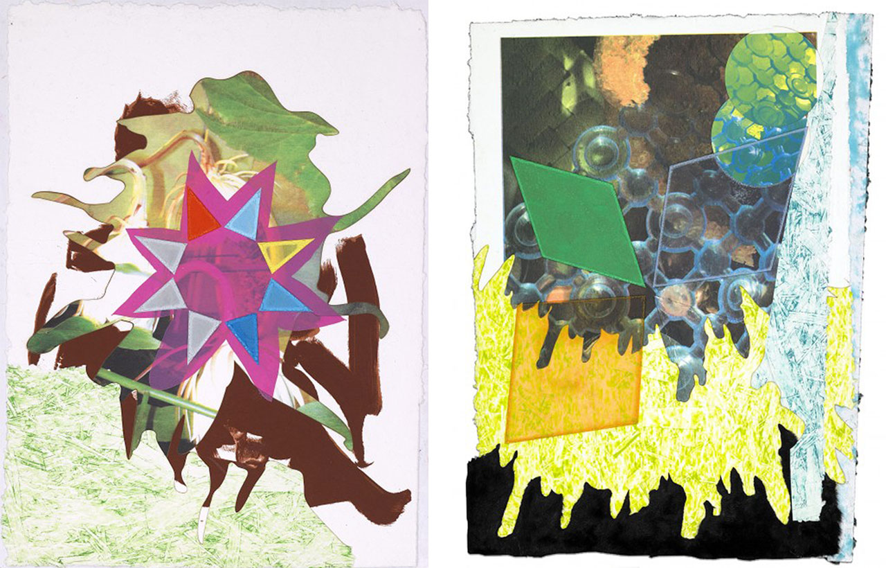 Left: Jessica Stockholder, Swiss Cheese Field 24 , 2009, Mixed Media. Jessica Stockholder, Swiss Cheese Field 42 , 2009 Mixed Media