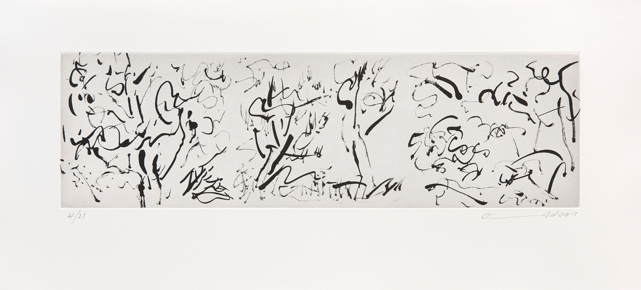 Etel Adnan, La For&ecirc;t I, 2015, Etching