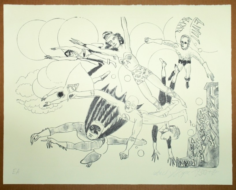 Andy Hope, JLA, 2009, Lithograph. Courtesy: Galerie Sabine Knust, Munich Andy Hope, JLA, 2009, Lithograph